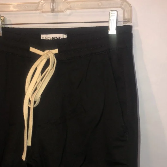 Black Drawstring Slacks - Picture 3 of 7